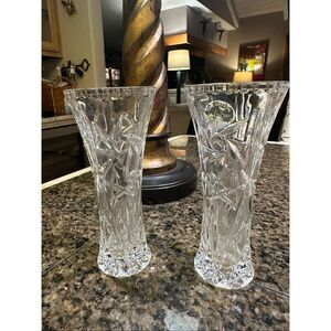 Pair of fine crystal Lenox bud bases